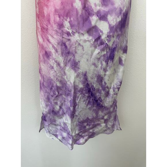Cami NYC XS Silk Tie Dye Midi Slip Dress Pink Purple - Picture 6 of 9